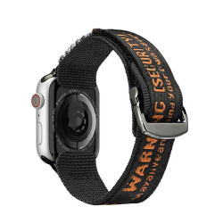 Dux Ducis Strap (Outdoor Version) strap for Apple Watch Ultra, SE, 8, 7, 6, 5, 4, 3, 2, 1 (49, 45, 44, 42 mm) nylon band bracelet black and orange