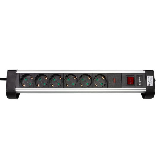 Protection Socket 6xSchuko Logilink LPS215 1,4m