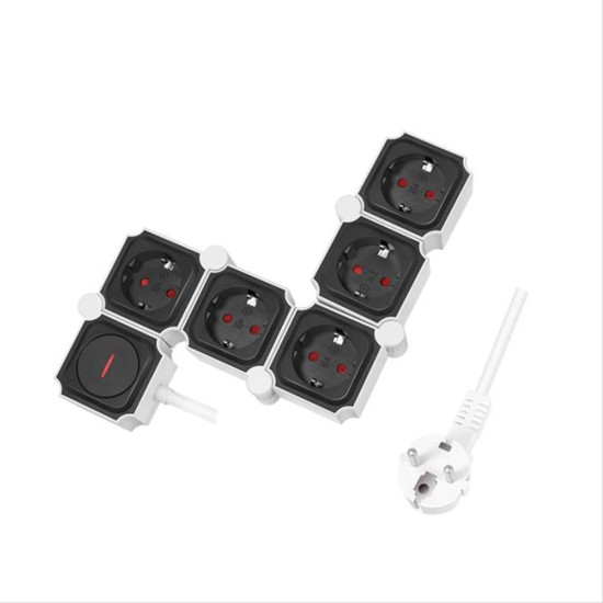 Flexible Socket 5xSchuko Logilink LPS277 1,5m