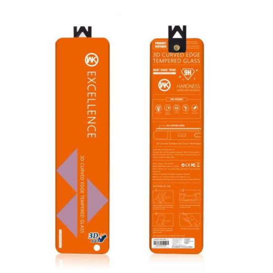 Tempered Glass WK for i6 plus 3D Curved Edge +TPU Case WTP002 Black
