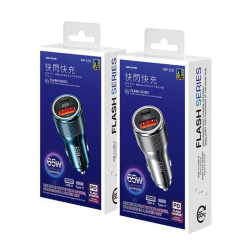Car Charger WK 65W PD+USB QC3.0 Silver WP-C31