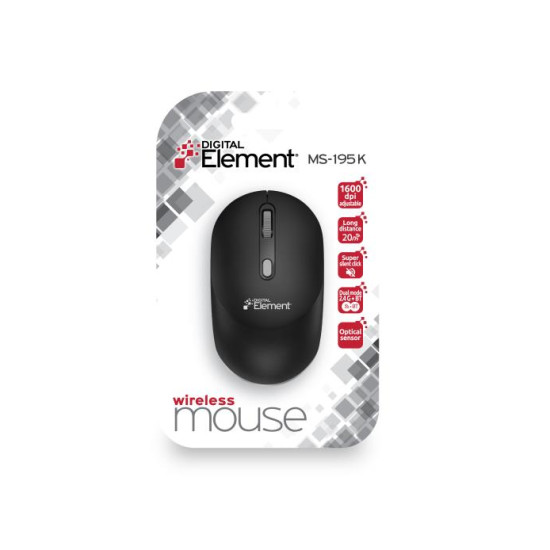 Mouse Wireless 2.4 GHz & Bluetooth Element MS-195K