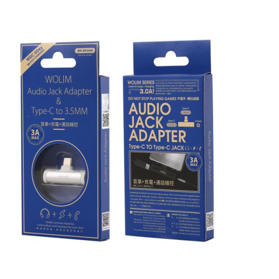 Adaptor TYPE C 2in1 3.5mm & Type C WK WDC-094a White