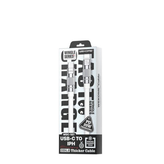 Charging Cable WK 20W PD TYPE-C/i6 Wingle White 1.2m WDC-187 6A