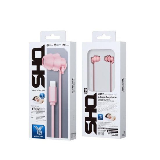 Earphone WK YB02 Lighting Pink