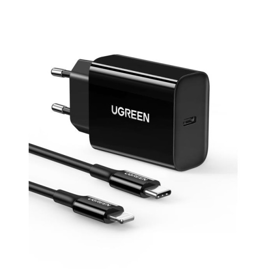 Charger UGREEN PD CD137 Combo+Type C/i6 Cable Black 50799