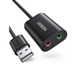 Soundcard USB 2.0 UGREEN US205 Black 30724 Soundcard USB 2.0 UGREEN US205 Black 30724
