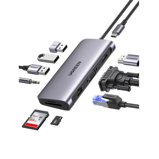 Multi Function Type-C Converter UGREEN CM179 Space Gray 80133 Multi Function Type-C Converter UGREEN CM179 Space Gray 80133