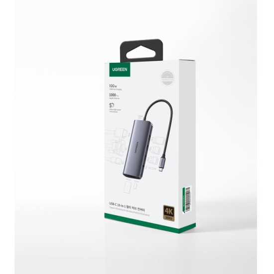 Multi Function Type-C Converter UGREEN CM179 Space Gray 80133 Multi Function Type-C Converter UGREEN CM179 Space Gray 80133