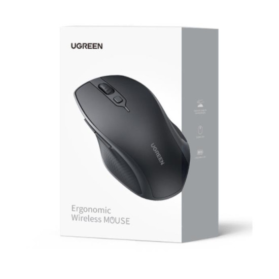 Mouse Wireless 2.4 GHz & Bluetooth UGREEN MU101 Black 90395