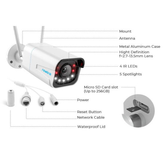 IP Camera Wi-Fi Reolink RLC-511WA 2K IP Camera Wi-Fi Reolink RLC-511WA 2K