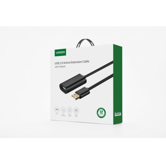 Cable USB Repeater 10m UGREEN US121 Black 10321