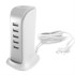Charger 5x USB with built-in power cable EU white (A5EU)