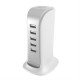 Charger 5x USB with built-in power cable EU white (A5EU)