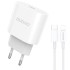 Dudao A8SEU PD USB-C Charger +PD cable 20W White