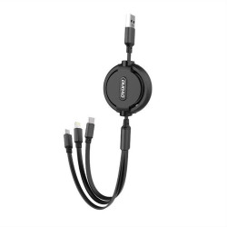 Dudao L8H cable 3in1 extendable 1.1m black (L8H-black) Dudao L8H cable 3in1 extendable 1.1m black (L8H-black)