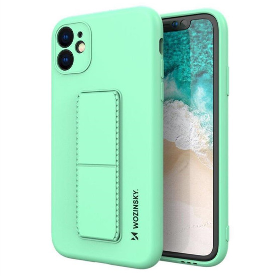 Wozinsky Kickstand Case silicone case with stand for iPhone 12 mint