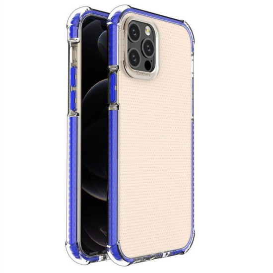 Spring Armor clear TPU gel rugged protective cover with colorful frame for iPhone 12 Pro / iPhone 12 blue Spring Armor clear TPU gel rugged protective cover with colorful frame for iPhone 12 Pro / iPhone 12 blue