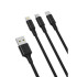 XO cable NB173 3in1 USB - Lightning + USB-C + microUSB 1,2 m 2,4A black GSM106762