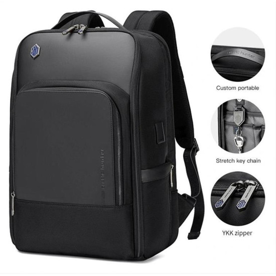 ARCTIC HUNTER τσάντα πλάτης B00403-GY με θήκη laptop 15.6", USB, γκρι