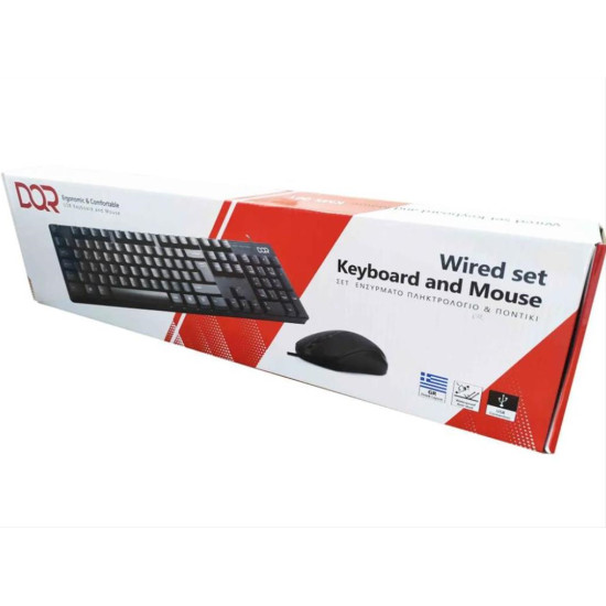 KEYBOARD-MOUSE DQR WIRED USB BLACK EN-GR