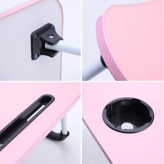 Desk for laptop universal + cupholder FD-6 pink
