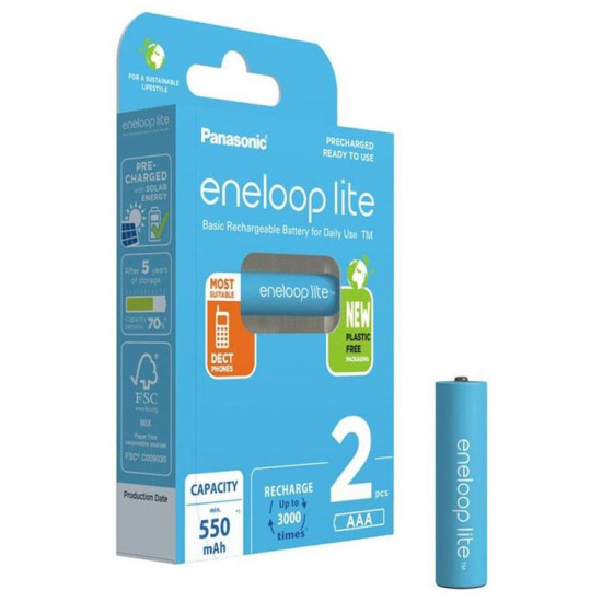 ΜΠΑΤΑΡΙΕΣ ΕΠΑΝΑΦΟΡΤΙΖΟΜΕΝΕΣ BK-4LCCE/2BE AAA NI-MH 550mAh 2/BLISTER ENELOOP LITE PANASONIC