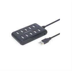GEMBIRD 10-PORT USB 2.0 HUB BLACK