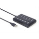 GEMBIRD 10-PORT USB 2.0 HUB BLACK GEMBIRD 10-PORT USB 2.0 HUB BLACK
