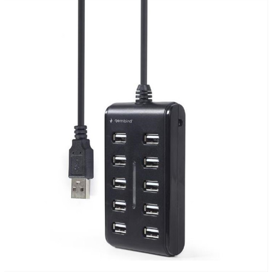 GEMBIRD 10-PORT USB 2.0 HUB BLACK GEMBIRD 10-PORT USB 2.0 HUB BLACK
