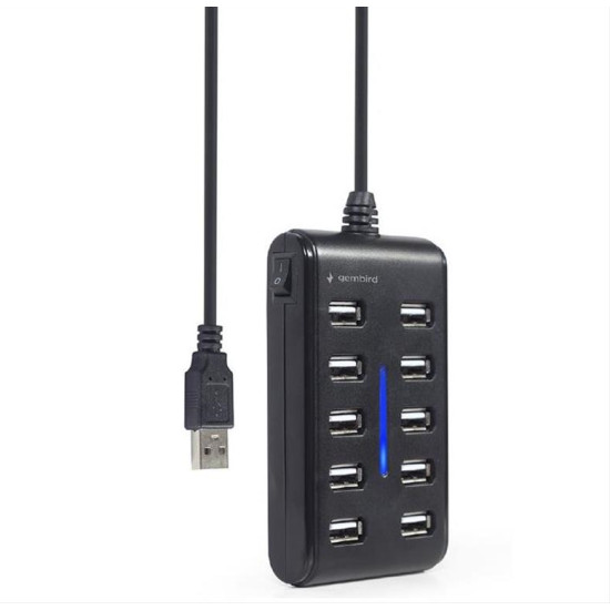 GEMBIRD 10-PORT USB 2.0 HUB BLACK GEMBIRD 10-PORT USB 2.0 HUB BLACK