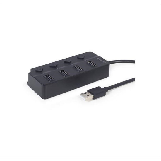 GEMBIRD USB 2.0 4-PORT HUB WITH SWITCHES BLACK UHB-U2P4P-01 GEMBIRD USB 2.0 4-PORT HUB WITH SWITCHES BLACK UHB-U2P4P-01