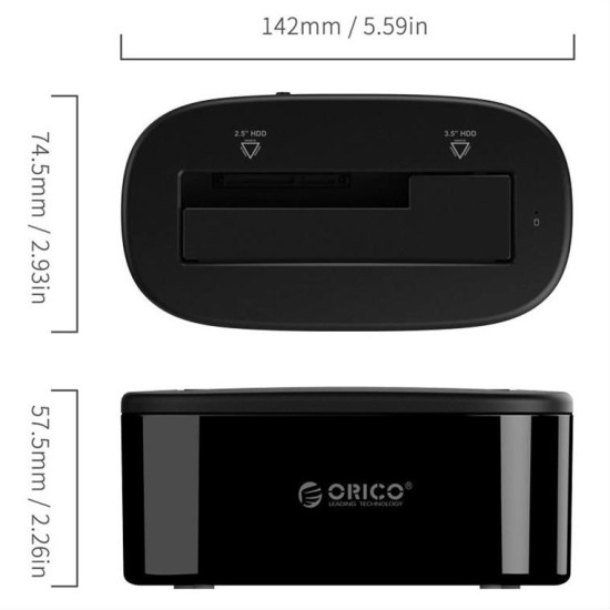 ORICO docking station 6218US3, 2.5/3.5" HDD/SSD, 5Gbps, μαύρο ORICO docking station 6218US3, 2.5/3.5" HDD/SSD, 5Gbps, μαύρο