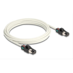DELOCK καλώδιο S/FTP Cat.6A 80171 περιστρεφόμενα clips, 30AWG, 3m, λευκό DELOCK καλώδιο S/FTP Cat.6A 80171 περιστρεφόμενα clips, 30AWG, 3m, λευκό