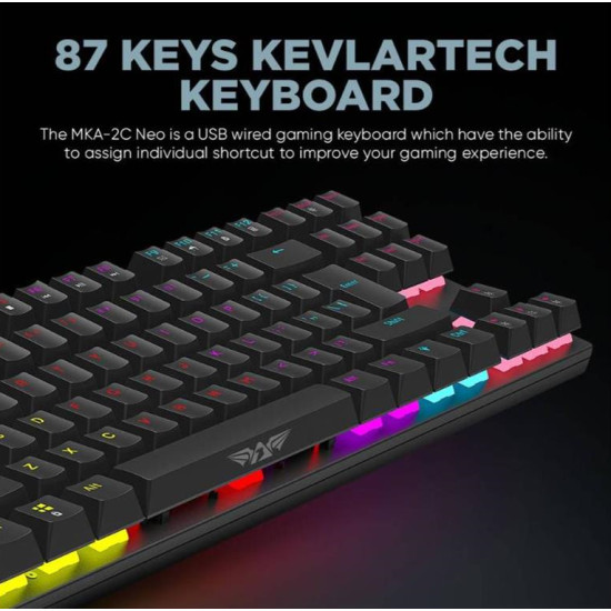 ARMAGGEDDON MECHANICAL KEYBOARD MKA-2C NEO BLACK LINEAR RED SWITCH MKA-2C-NBL