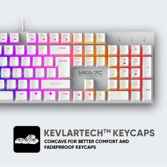 ARMAGGEDDON MECHANICAL KEYBOARD MKA-7C PHYCHEAGLE WHITE MKA-7C-WHT