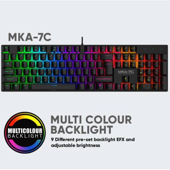 ARMAGGEDDON MECHANICAL KEYBOARD MKA-7C PHYCHEAGLE BLACK MKA-7C-BLK ARMAGGEDDON MECHANICAL KEYBOARD MKA-7C PHYCHEAGLE BLACK MKA-7C-BLK