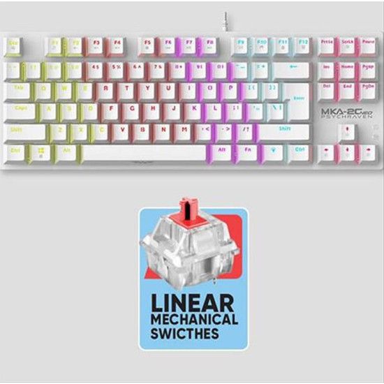 ARMAGGEDDON MECHANICAL KEYBOARD MKA-2C NEO WHITE LINEAR RED SWITCH MKA-2C-NWL ARMAGGEDDON MECHANICAL KEYBOARD MKA-2C NEO WHITE LINEAR RED SWITCH MKA-2C-NWL