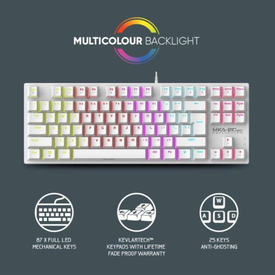 ARMAGGEDDON MECHANICAL KEYBOARD MKA-2C NEO WHITE LINEAR RED SWITCH MKA-2C-NWL ARMAGGEDDON MECHANICAL KEYBOARD MKA-2C NEO WHITE LINEAR RED SWITCH MKA-2C-NWL