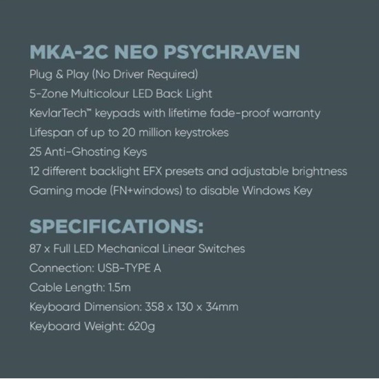 ARMAGGEDDON MECHANICAL KEYBOARD MKA-2C NEO WHITE LINEAR RED SWITCH MKA-2C-NWL ARMAGGEDDON MECHANICAL KEYBOARD MKA-2C NEO WHITE LINEAR RED SWITCH MKA-2C-NWL