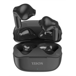 YISON earphones με θήκη φόρτισης TWS-T6, True Wireless, μαύρα