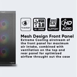 ARMAGGEDDON GAMING PC CASE TESSARAXX APEX 8 AIR E-ATX MESH DESIGN FRONT PANEL BLACK APEX8AIRB ARMAGGEDDON GAMING PC CASE TESSARAXX APEX 8 AIR E-ATX MESH DESIGN FRONT PANEL BLACK APEX8AIRB