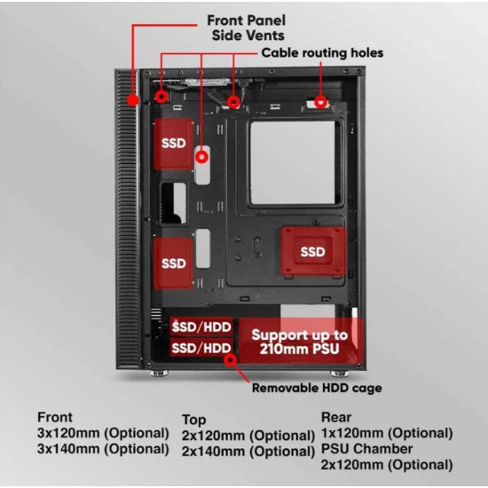 ARMAGGEDDON GAMING PC CASE TESSARAXX APEX 7 E-ATX BLACK APEX7B ARMAGGEDDON GAMING PC CASE TESSARAXX APEX 7 E-ATX BLACK APEX7B