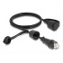 DELOCK καλώδιο RJ45 STP Cat.6 80166 με καπάκι, 26AWG, IP68, 1m, μαύρο