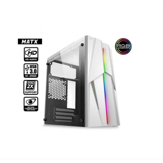 ARMAGGEDDON GAMING PC CASE MATX WITH RGB EFFECTS WHITE TRON1XW ARMAGGEDDON GAMING PC CASE MATX WITH RGB EFFECTS WHITE TRON1XW