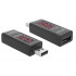 DELOCK αντάπτορας USB 65569 με οθόνη ένδειξης V/A, έως 5V/4A, μαύρος