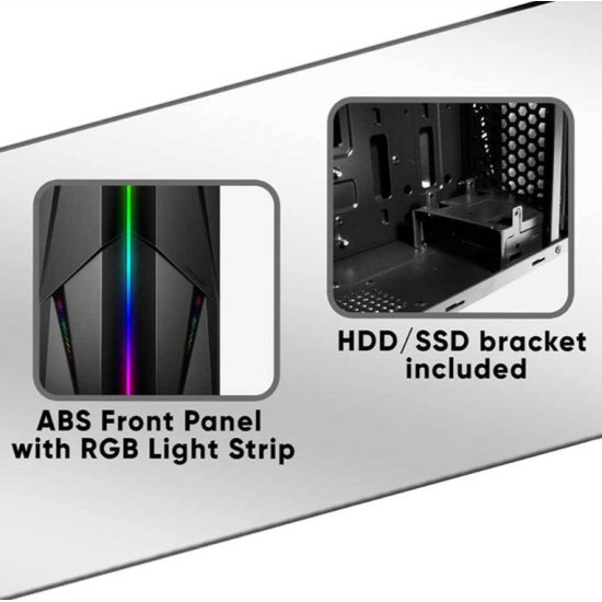 ARMAGGEDDON GAMING PC CASE MATX WITH RGB EFFECTS BLACK TRON1XB ARMAGGEDDON GAMING PC CASE MATX WITH RGB EFFECTS BLACK TRON1XB