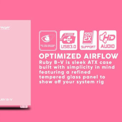 ARMAGGEDDON RUBY B-V ATX GAMING PC CASE PINK RUBY-BV ARMAGGEDDON RUBY B-V ATX GAMING PC CASE PINK RUBY-BV
