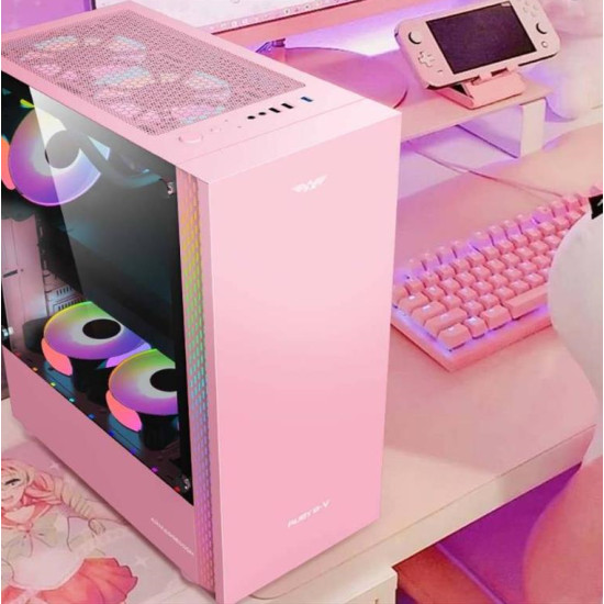 ARMAGGEDDON RUBY B-V ATX GAMING PC CASE  PINK RUBY-BV