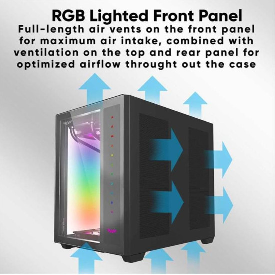 ARMAGGEDDON GAMING PC CASE FULL ATX TESSARAXX CORE 12 AIR BLACK CORE12AIRB